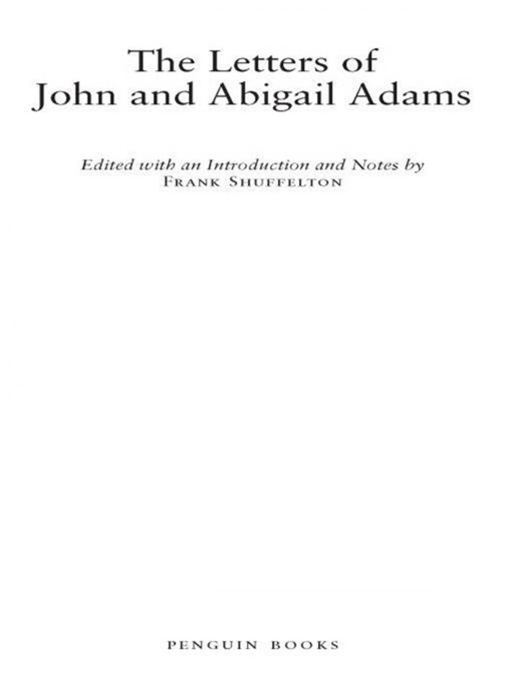 Big bigCover of The Letters of John and Abigail Adams