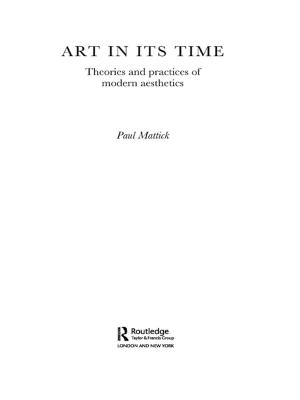 Book cover of Art In Its Time