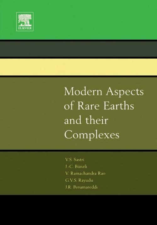 Cover of the book Modern Aspects of Rare Earths and their Complexes by Vinny R. Sastri, J.R. Perumareddi, V. Ramachandra Rao, G.V.S. Rayudu, J.-C. G. Bünzli, Elsevier Science