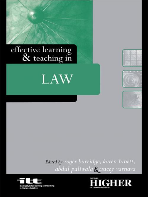 Cover of the book Effective Learning and Teaching in Law by , Taylor and Francis