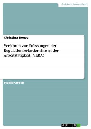 Cover of the book Verfahren zur Erfassungen der Regulationserfordernisse in der Arbeitstätigkeit (VERA) by Ann-Kathrin Beckenbauer