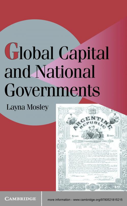 Cover of the book Global Capital and National Governments by Layna Mosley, Cambridge University Press