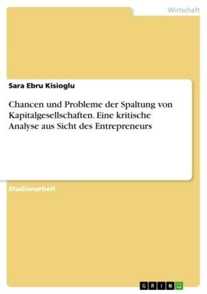 Cover of the book Chancen und Probleme der Spaltung von Kapitalgesellschaften. Eine kritische Analyse aus Sicht des Entrepreneurs by Fabian Frischknecht