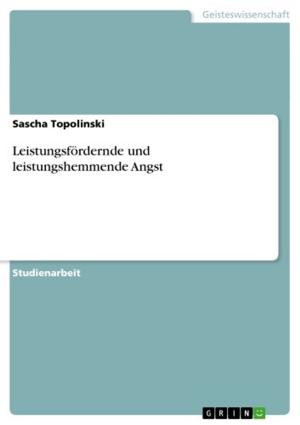 Cover of the book Leistungsfördernde und leistungshemmende Angst by Franziska Reichel