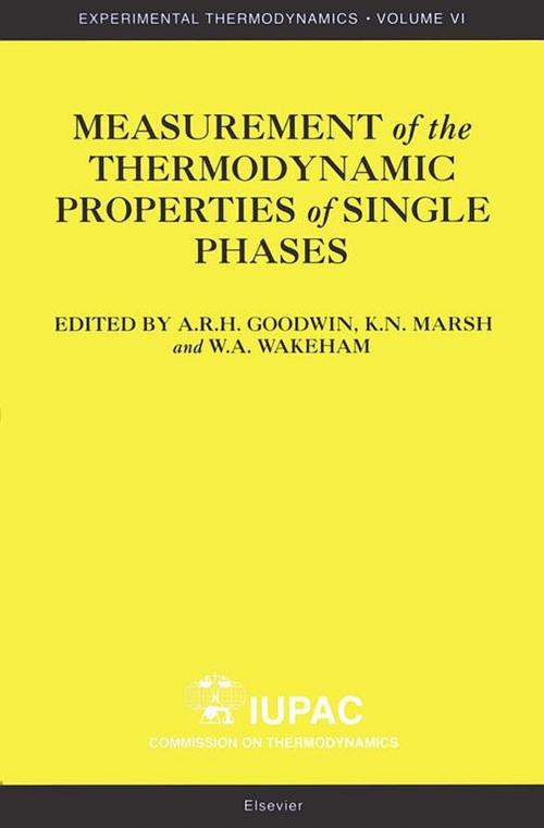Cover of the book Measurement of the Thermodynamic Properties of Single Phases by Anthony Goodwin, KN Marsh, WA Wakeham, Elsevier Science