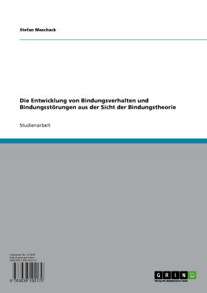 Cover of the book Die Entwicklung von Bindungsverhalten und Bindungsstörungen aus der Sicht der Bindungstheorie by Juliane Schäfer
