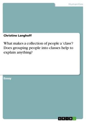 Cover of the book What makes a collection of people a 'class'? Does grouping people into classes help to explain anything? by Sebastian Schmid