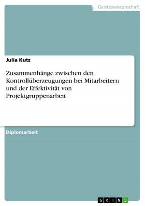 Cover of the book Zusammenhänge zwischen den Kontrollüberzeugungen bei Mitarbeitern und der Effektivität von Projektgruppenarbeit by Martina Merten