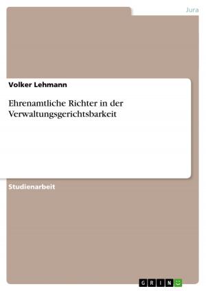 Cover of the book Ehrenamtliche Richter in der Verwaltungsgerichtsbarkeit by Rainer Kohlhaupt