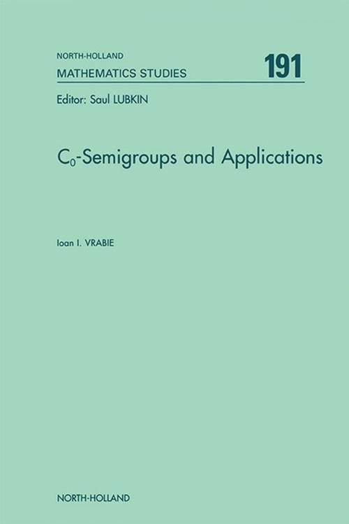 Cover of the book Co-Semigroups and Applications by Ioan I. Vrabie, Elsevier Science