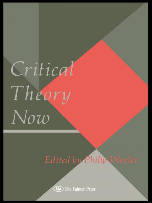 Cover of the book Critical Theory Now by Philip Wexler, Taylor and Francis