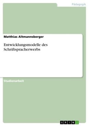 Cover of the book Entwicklungsmodelle des Schriftspracherwerbs by Susanne Lossi