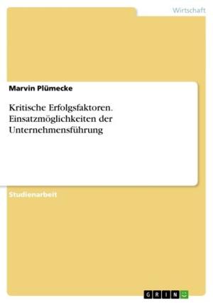 Cover of the book Kritische Erfolgsfaktoren. Einsatzmöglichkeiten der Unternehmensführung by Daniel Brücher