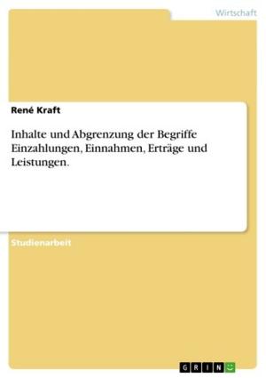 Cover of the book Inhalte und Abgrenzung der Begriffe Einzahlungen, Einnahmen, Erträge und Leistungen. by Christian Rauch, Hagen Gleisner