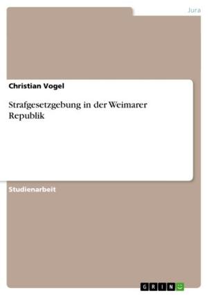 Cover of the book Strafgesetzgebung in der Weimarer Republik by Andreas Ingensand