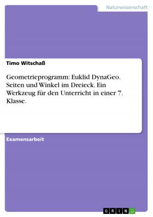 Cover of the book Geometrieprogramm: Euklid DynaGeo. Seiten und Winkel im Dreieck. Ein Werkzeug für den Unterricht in einer 7. Klasse. by Nathalie Lutz
