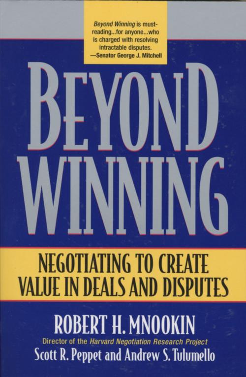 Cover of the book Beyond Winning by Robert H. Mnookin, Harvard University Press