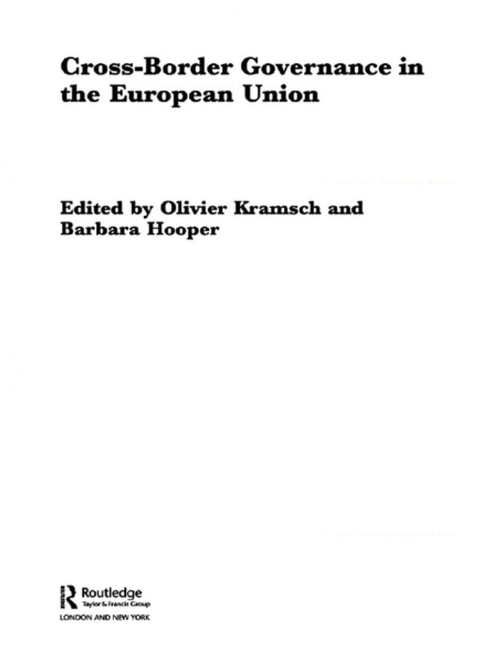 Big bigCover of Cross-Border Governance in the European Union