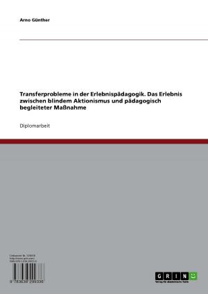 Cover of the book Transferprobleme in der Erlebnispädagogik. Das Erlebnis zwischen blindem Aktionismus und pädagogisch begleiteter Maßnahme by Julian Behnen
