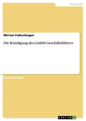 Cover of the book Die Kündigung des GmbH-Geschäftsführers by Stefan Otto