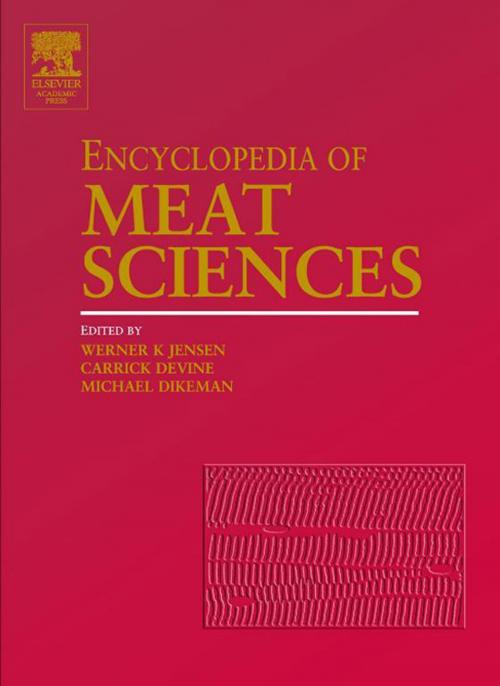 Cover of the book Encyclopedia of Meat Sciences by Werner K. Jensen, C. Devine, M. Dikeman, Elsevier Science