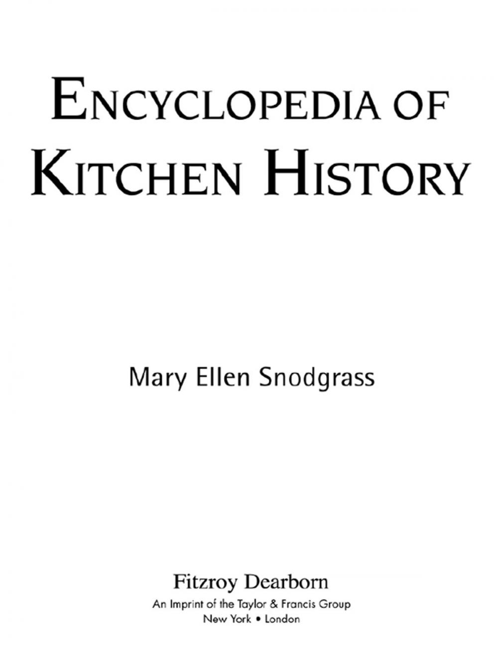 Big bigCover of Encyclopedia of Kitchen History
