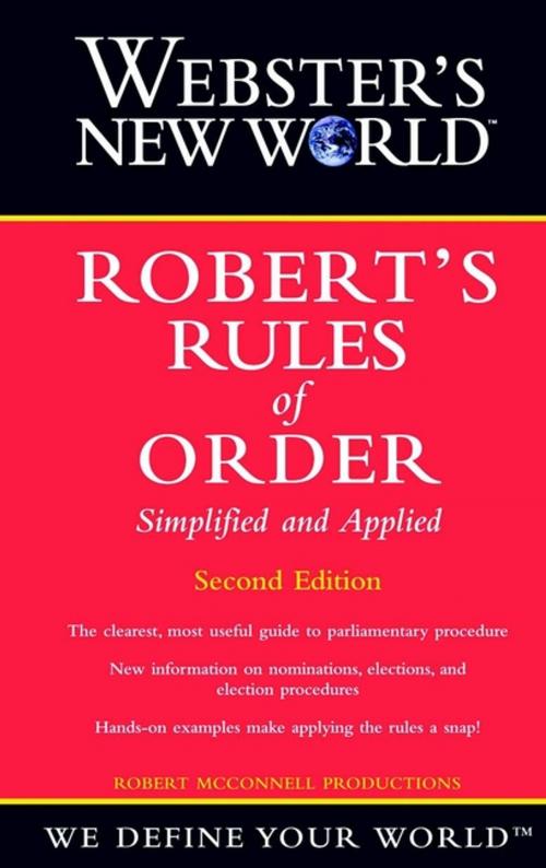 Cover of the book Webster's New World Robert's Rules of Order Simplified and Applied, 2nd Edition by RM Productions, Houghton Mifflin Harcourt