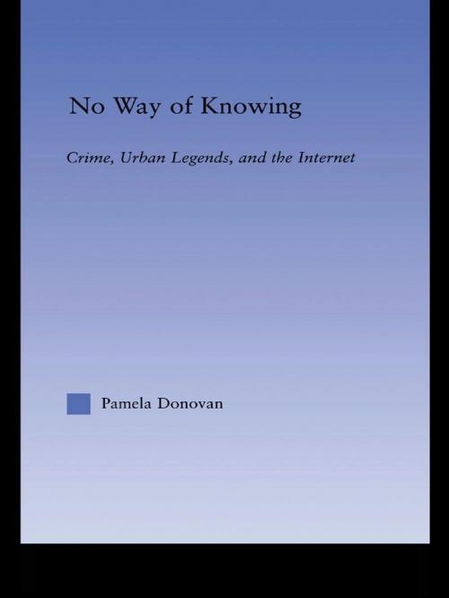 Cover of the book No Way of Knowing by Pamela Donovan, Taylor and Francis