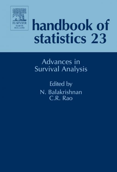 Cover of the book Advances in Survival Analysis by N. Balakrishnan, C.R. Rao, Elsevier Science