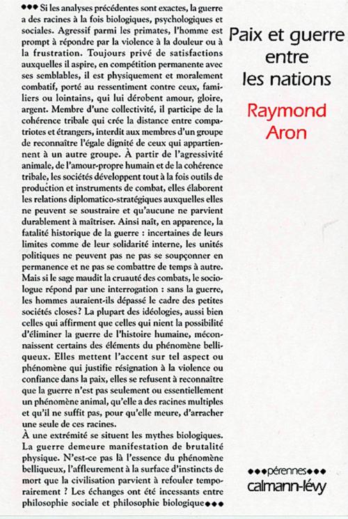 Cover of the book Paix et guerre entre les nations by Raymond Aron, Calmann-Lévy