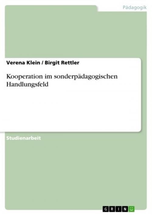 Cover of the book Kooperation im sonderpädagogischen Handlungsfeld by Verena Klein, Birgit Rettler, GRIN Verlag