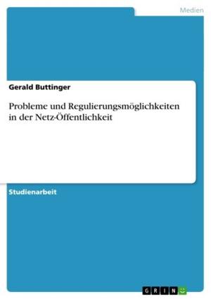 Cover of the book Probleme und Regulierungsmöglichkeiten in der Netz-Öffentlichkeit by Jascha Walter