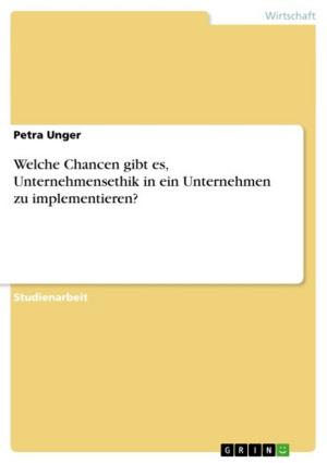 Cover of the book Welche Chancen gibt es, Unternehmensethik in ein Unternehmen zu implementieren? by Cornelia Haldenwang