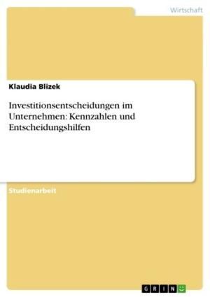 Cover of the book Investitionsentscheidungen im Unternehmen: Kennzahlen und Entscheidungshilfen by Andrea Steinebach