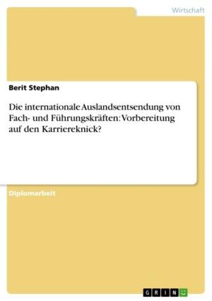 Book cover of Die internationale Auslandsentsendung von Fach- und Führungskräften: Vorbereitung auf den Karriereknick?