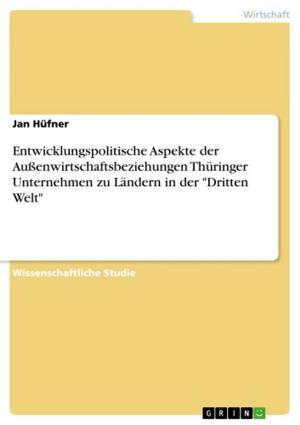 Cover of the book Entwicklungspolitische Aspekte der Außenwirtschaftsbeziehungen Thüringer Unternehmen zu Ländern in der 'Dritten Welt' by Lasse Zipfel