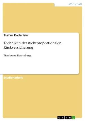 Cover of the book Techniken der nichtproportionalen Rückversicherung by Sebastian Wiesnet
