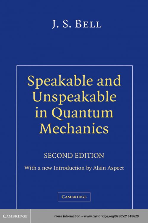 Cover of the book Speakable and Unspeakable in Quantum Mechanics by J. S. Bell, Cambridge University Press