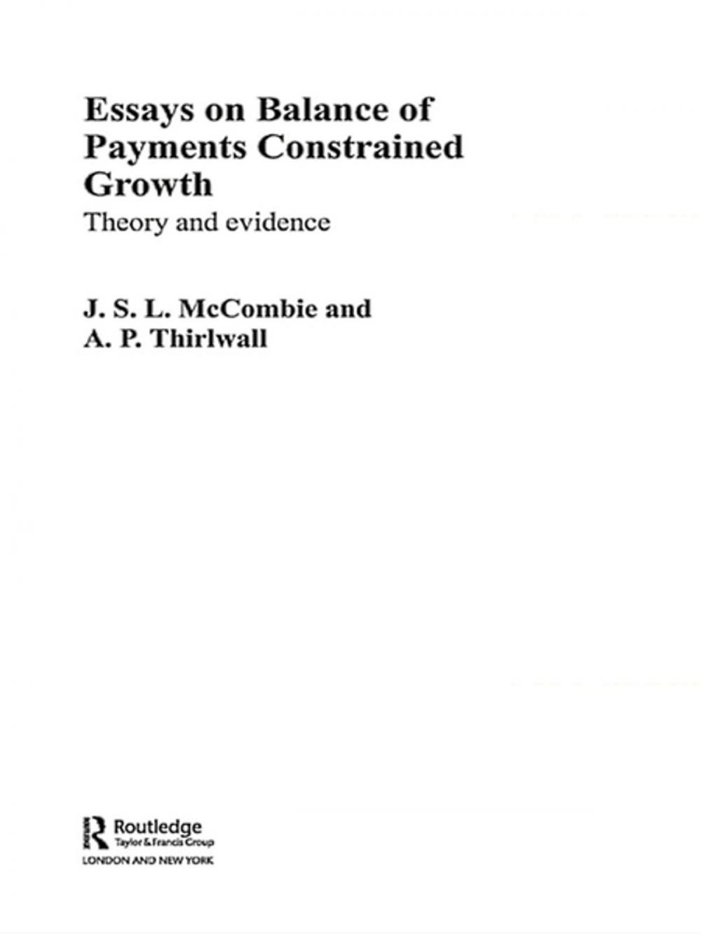 Big bigCover of Essays on Balance of Payments Constrained Growth