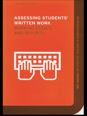 Cover of the book Assessing Students' Written Work by Judith  K De Jong