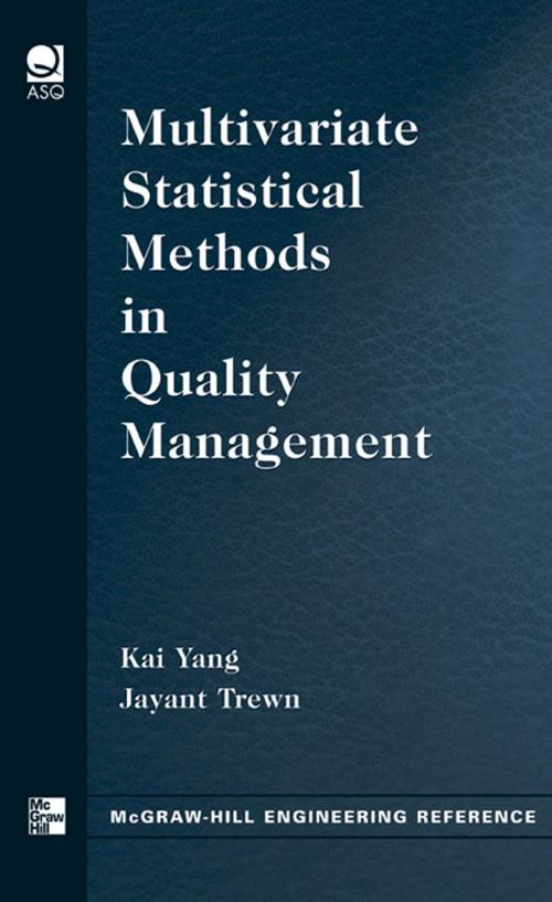 Cover of the book Multivariate Statistical Methods in Quality Management by Kai Yang, Jayant Trewn, McGraw-Hill Education