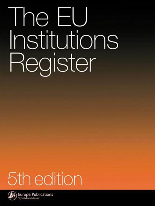 Cover of the book Eu Institutions Register by , Taylor and Francis