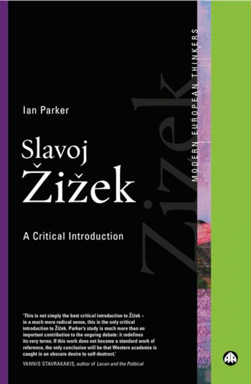 Cover of the book Slavoj Zizek by Ian Parker, Pluto Press