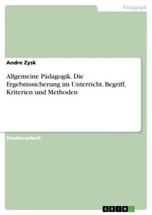 Cover of the book Allgemeine Pädagogik. Die Ergebnissicherung im Unterricht. Begriff, Kriterien und Methoden by Antje Weiruß