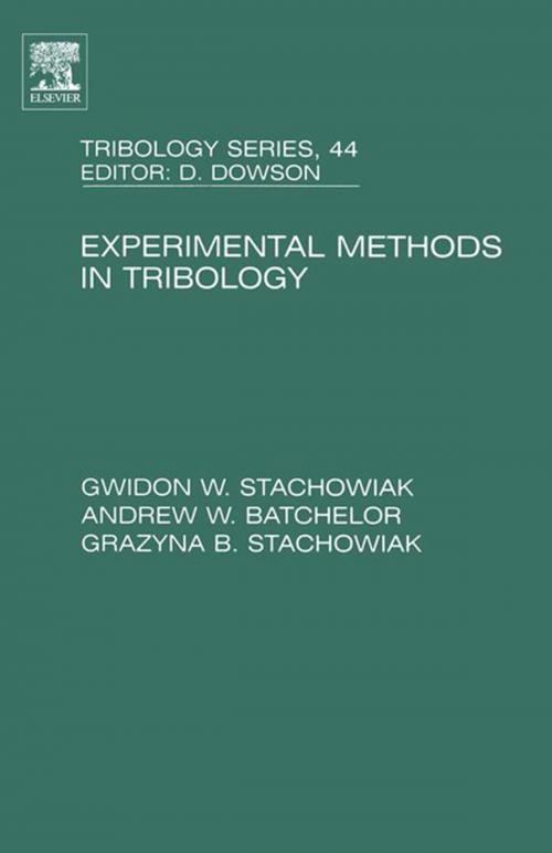 Cover of the book Experimental Methods in Tribology by Gwidon Stachowiak, Andrew W Batchelor, Elsevier Science