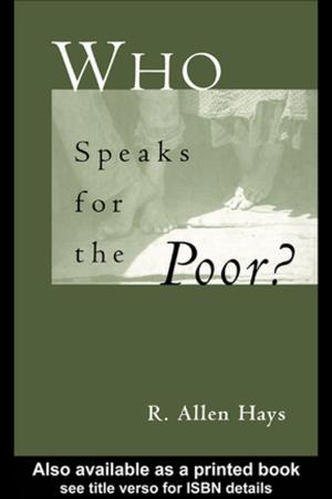 Cover of the book Who Speaks for the Poor by W.H. Newton-Smith