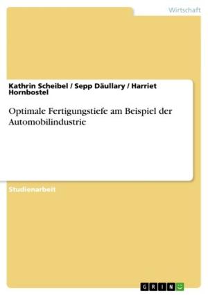Cover of the book Optimale Fertigungstiefe am Beispiel der Automobilindustrie by Jan Hoppe