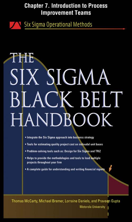 Cover of the book The Six Sigma Black Belt Handbook, Chapter 7 - Introduction to Process Improvement Teams by Thomas McCarty, Lorraine Daniels, Michael Bremer, Praveen Gupta, John Heisey, Kathleen Mills, McGraw-Hill Education
