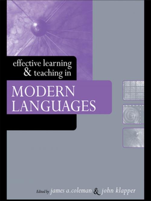 Cover of the book Effective Learning and Teaching in Modern Languages by , Taylor and Francis