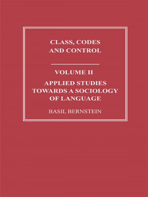 Cover of the book Applied Studies Towards a Sociology of Language by Basil Bernstein, Taylor and Francis